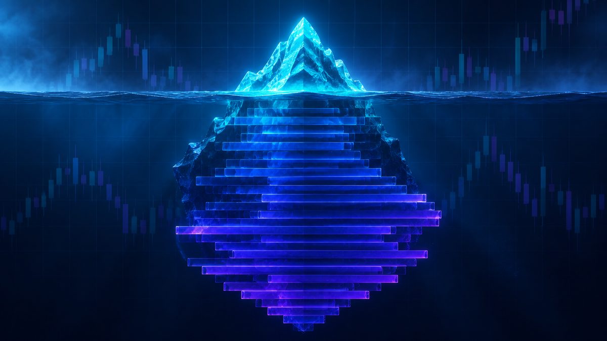 Zero fee trading iceberg showing the small visible fee above the waterline and the much larger order book cost below